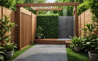 pare-vue pour douche de jardin